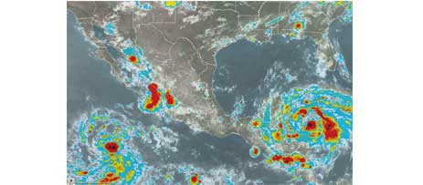 acercamiento de la tormenta tropical Ernesto